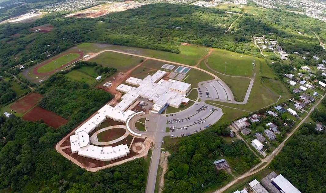 Aerial shot of Guam school
